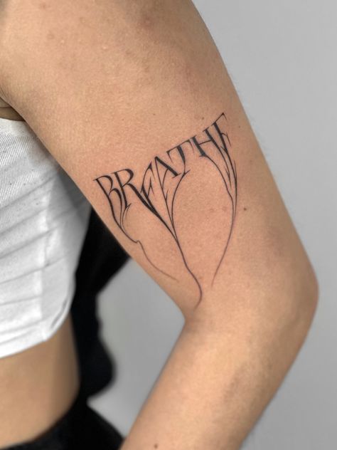 Tattoo. Minimalist Melting Words Tattoo, Words Tattoo, Tattoo Minimalist, Word Tattoos, Tattoo Artists, Tatting, Map, Photo And Video, Tattoos