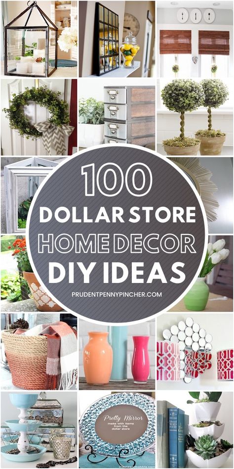 Decorate for less with these cheap and easy dollar store DIY home decor ideas. From centerpieces to wall art, there are plenty of easy DIY crafts to choose from. Decor And Organization Ideas, Dollar Store Home Decor, Home Decor Diy Ideas, Decor Diy Ideas, Dollar Store Diy Organization, Easy Diy Room Decor, Dollar Store Diy Projects, Dollar Store Hacks, Diy Dollar Tree Decor