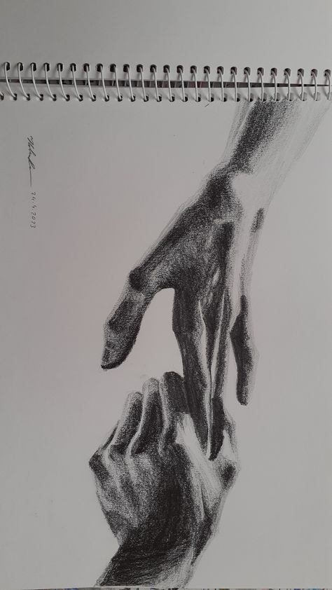 credit: @helenebossmann26 on pinterest (this account!) pencil drawing/ sketch of two hands holding/ reaching out for each other/ one hand holding another/ holding hands/ artist Holding Hands Sketch, Hand Reaching Out Drawing, Holding Hands Drawing, Two Hands Holding, Diy Canvas Art Easy, Arte Aesthetic, Trippy Designs, Angel Drawing, Water Drawing