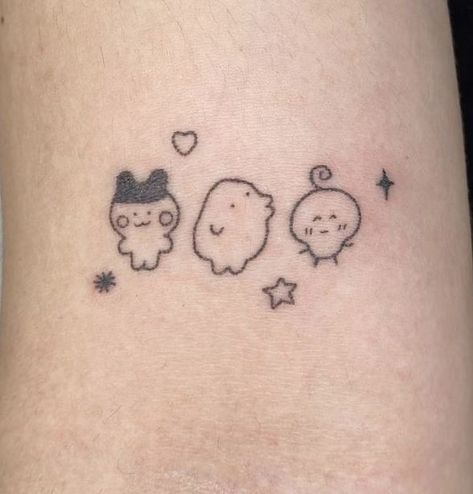 Kawaii Stick And Poke, Toro Inoue Tattoo, Bunny Head Tattoo, Simple Tattoos Cute, Smiski Tattoo, Plushie Tattoo, Kaomoji Tattoo, Gloomy Bear Tattoo, Rilakkuma Tattoo