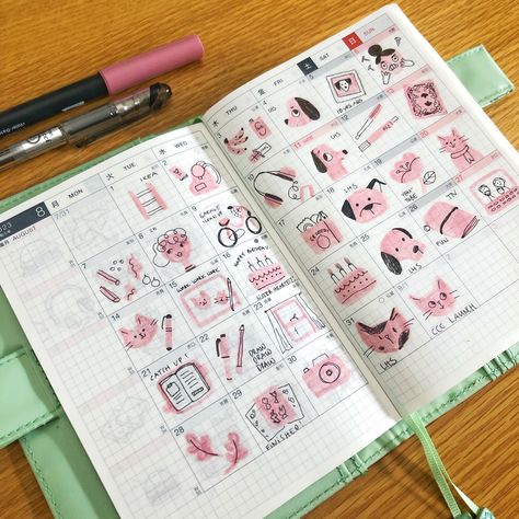 Hobonichi Monthly Layout, Hobonichi Cousin Monthly Layout Ideas, Hobonichi Journaling Ideas, Hobonichi Weekly Layout, Hobonichi Weeks Yearly Index Ideas, Hobonichi Original Layout Ideas, Hobonichi Calendar, Hobonichi Planner Ideas, Hobonichi A6 Layout Ideas