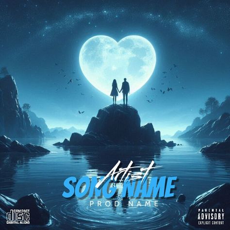 Aqua Couple Love Heart Cover Art Album Cove | PosterMyWall Love Song Cover Art, Love Album Covers, Music Album Covers Design, Work Poster, Rap Album Covers, Linkedin Background Image, Album Artwork Cover Art, Kindle Book Cover, Music Album Art