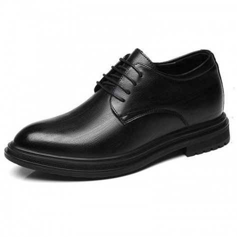 Color: Black Height increasing: 7.5 cm / 3 inches Upper : Cow Split Leather Lining : Pig leather InSole: PU OutSole: Rubber Closed : Lace up Shoe Width: Medium(D,M) Season: Spring / Summer / Autumn / Winter Shoes Style: Men Height Increasing elev... Business Formal Shoes, Business Formal, Formal Shoes, Winter Shoes, Classic Elegance, Stylish Men, Lace Up Shoes, Shoes Online, Cowhide Leather