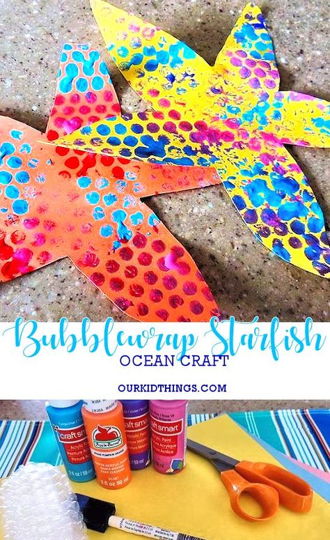 Ocean Kids Crafts, Beach Crafts For Kids, Starfish Craft, Sea Animal Crafts, Ocean Craft, Summer Preschool Crafts, Ocean Animal Crafts, June Crafts, Under The Sea Crafts