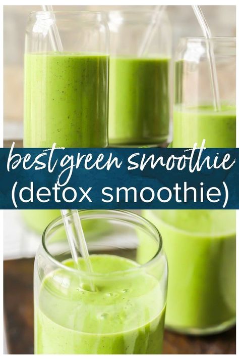 Banana Greek Yogurt, Green Goddess Smoothie, Green Smoothie Recipe, Best Smoothie, Lemon Diet, Green Detox Smoothie, Natural Detox Drinks, Smoothie Detox, Detox Drinks Recipes