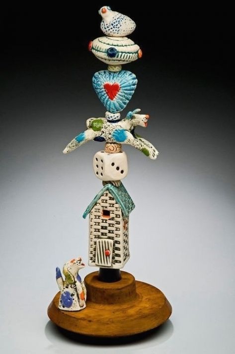 Ceramic Totems, Art Pole, Pole Art, No Place Like Home, Totem Pole, Handmade Ceramic, Art