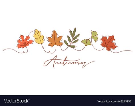 Fall Leaves Line Art, Autumn Leaves Line Drawing, Autumn Leaf Doodle, Autumn Leaves Sketch, Autumn Line Drawing, Autumn Vector Illustration, Autumn Leaf Illustration, Cute Leaf Drawing, Leaf Border Drawing