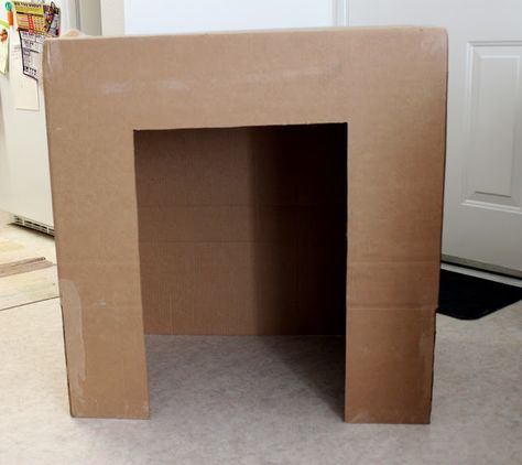 Cation Designs: DIY Cardboard Faux Fireplace....Would be really cute for Christmas for the kids Make A Fireplace Mantel, Fireplace Cardboard, Faux Fireplace Diy Cardboard, Make A Fireplace, Diy Faux Fireplace, Diy Christmas Fireplace, Cardboard Fireplace, Large Cardboard Boxes, Fake Fireplace