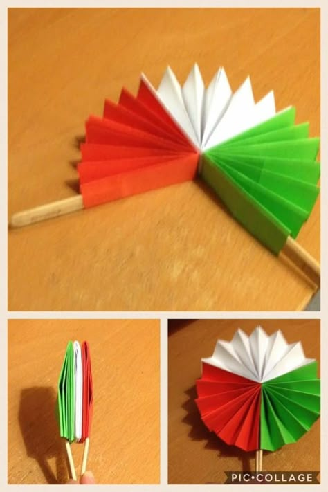 Independence Day Decoration, Kids Rainbow, Folding Origami, Rainbow Crafts, Art N Craft, Childrens Crafts, Summer Crafts, Craft Stick Crafts, School Crafts