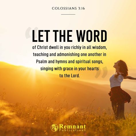 Daily Picture Devotional by Remnant Publications. #biblequotes #SDA #ChristianLife #Christian #SanctifiedLife #ChristianMeme #ChristianThoughts #devotional Salvation Scriptures, Colossians 3 16, Daily Picture, Ellen G White, Ellen White, White Quote, Spiritual Songs, Daily Pictures, Christian Memes