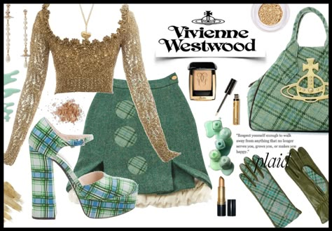 Green Outfits Ideas, Vivienne Westwood Outfit, Plaid Outfit, Green Outfits, Plaid Outfits, 2000s Fashion Outfits, Swaggy Outfits, Outfit Maker, Mode Inspo