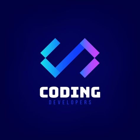 Developers Logo, Coding Logo, Logo Gradient, It Logo, Digital Logo, Developer Logo, Vector Gradient, About Ideas, Cover Template