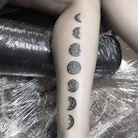 Moon Phases Leg Tattoo, Moon Phase Leg Tattoo, Memory Tattoos, Lower Leg Tattoos, Moon Phases Tattoo, Pinterest Images, Leg Tattoo, Memorial Tattoos, Body Modification