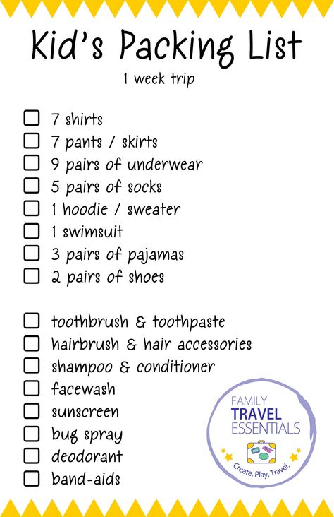 Family Road Trip Essentials, School Trip Essentials, Packing List Kids, Camping Kids, International Travel Essentials, Kids Checklist, Travel Printables, Travel Flight, Travel 2024