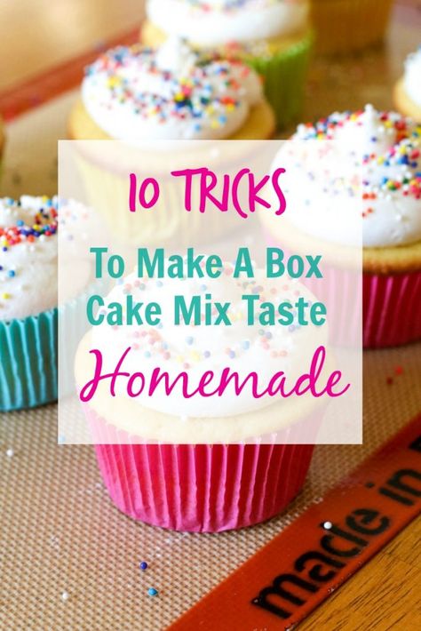 Making Boxed Cake Taste Like Bakery, Box Cake Mix Taste Homemade, Cake Mix Taste Homemade, Cake Mix Cupcakes, Betty Crocker Cake Mix, Box Cake Recipes, Make Box, Betty Crocker Cake, Boxed Cake Mixes Recipes