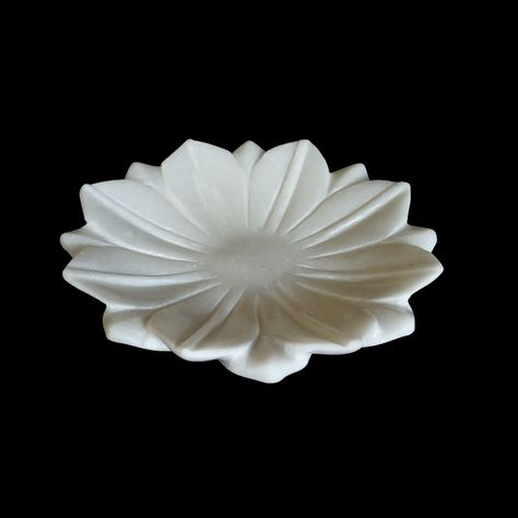 Marble Urli, Marble Lotus, Piece Symbol, Marble Plate, Hampton Home, Marble Plates, Lotus Pattern, Home Decor White, Black Lotus