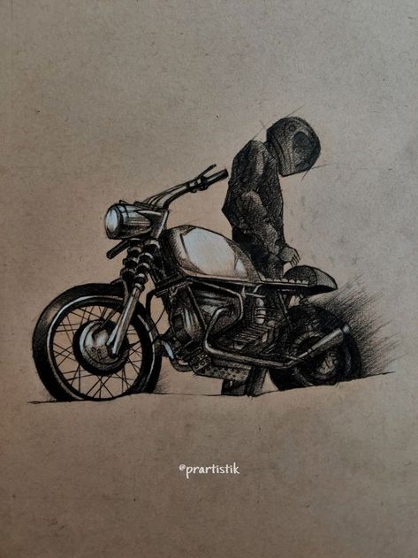 Motorbike Art Drawing, Motorbike Drawing, Motorbike Illustration, Cycle Drawing, Bike Wallpaper, Motorcycle Artwork, Bike Tattoos, Biker Tattoos, Motorcycle Drawing