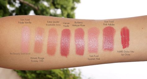 Estée Lauder Pure Color Envy Sculpting Lipstick | Insatiable Ivory and Intense Nude - The Beauty Look Book Tom Ford Spanish Pink, Lipgloss Swatches, Pinky Rose, Estee Lauder Lipstick, Este Lauder, Estee Lauder Pure Color Envy, Pretty Makeup Looks, Bare Lip, Lipstick Swatches