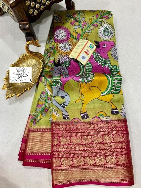 Latest Blouse Patterns, Printed Kurti Designs, Kuppadam Pattu Sarees, Dupion Silk Saree, Kalamkari Designs, Kalamkari Blouse, Latest Silk Sarees, Blouse Designs Catalogue, New Saree Designs