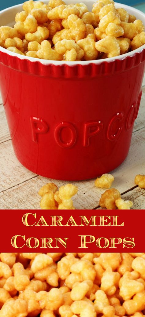 Caramel Puffed Corn Recipe, Corn Pops Cereal, Puffed Corn Recipes, Caramel Puff Corn, Popcorn Recipes Easy, Corn Cereal, Caramel Corn Recipes, Popcorn Recipes Caramel, Caramel Treats