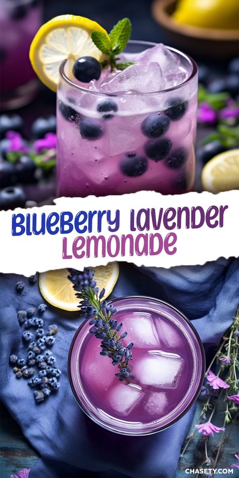 Blueberry Lavender Lemonade [15 Minutes] - Chasety Blueberry Lavender Lemonade, Vodka Mixed Drinks, Blueberry Lavender, Easy Alcoholic Drinks, Homemade Lemonade Recipes, Best Lemonade, Lavender Recipes, Lemonade Cocktail, Drink Recipes Nonalcoholic