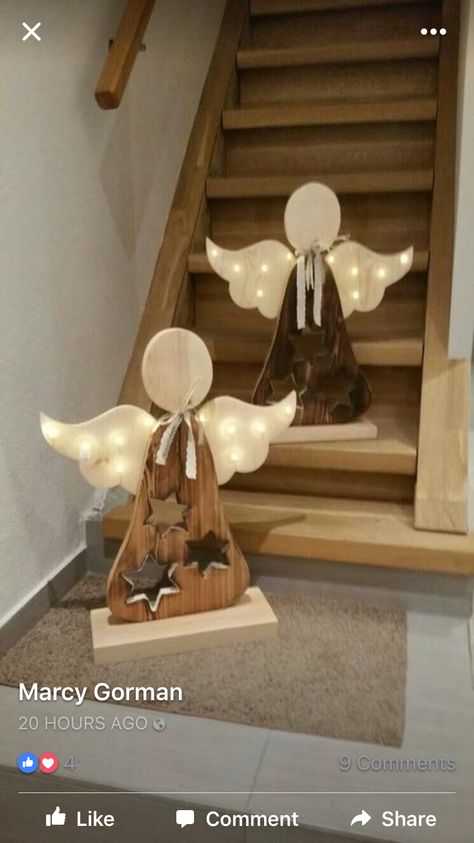 Angels Wooden Christmas Decorations, Angel Crafts, Christmas Porch Decor, Christmas Wood Crafts, Christmas Porch, Christmas Angel, Christmas Wood, Christmas Deco, Xmas Crafts