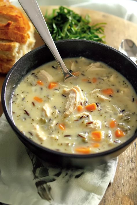 Chicken Wild Rice Soup Panera Copycat, Copycat Panera Chicken Wild Rice Soup, Panera Chicken And Wild Rice Soup, Panera Chicken Wild Rice Soup, Copycat Soup, Chicken Soup Recipes Easy, Chicken And Wild Rice Soup, Easy Chicken Soup, Wild Rice Soup Recipes