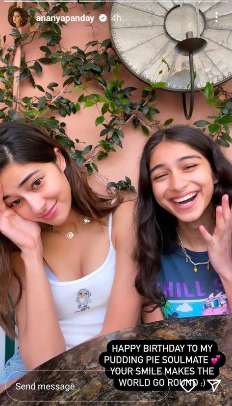 Ananya Panday is celebrating the birthday of her sister Rysa Panday. It is well-known that Ananya shares a good bond with her younger sister. On her sister’s birthday, Ananya took The post Ananya Panday wishes ‘pudding pie soulmate’ Rysa on her birthday with a candid pic appeared first on Bollywood Bubble. Bday Wishes For Sister, Crazy Friends Caption, Rysa Panday, Quotes For Sister In Law, Happy Birthday Quotes For Sister, Birthday Caption For Sister, Desi Birthday, Birthday Quotes For Sister, Sister Birthday Quotes Funny