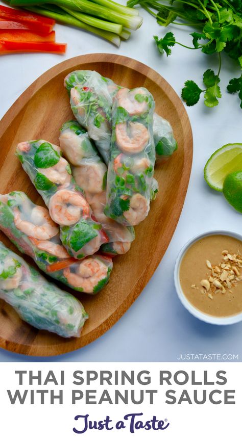 Sauce For Rice Paper Rolls, Peanut Sauce For Spring Rolls, Spring Roll Peanut Sauce, Sauce For Spring Rolls, Spring Rolls With Peanut Sauce, Thai Spring Rolls, Homemade Peanut Sauce, Shrimp Spring Rolls, Peanut Sauce Recipe