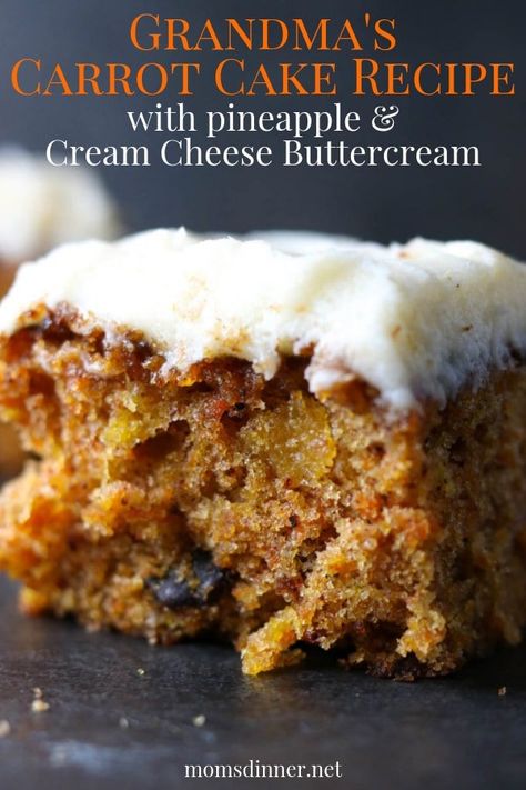 Old Fashioned Carrot Cake Recipe, Pineapple Cream Cheese, Carrot Cake With Pineapple, Carrot Cake Recipe Easy, Resipi Kek, Moist Carrot Cakes, Cream Cheese Buttercream, Best Carrot Cake, Gateaux Cake