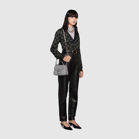 Shop the GG Marmont mini top handle bag in grey at GUCCI.COM. Enjoy Free Shipping and Complimentary Gift Wrapping. Gg Marmont Mini Top Handle Bag, Gucci Mini Bag, Mini Top Handle Bag, Gucci Gg Marmont Mini, Gg Marmont Mini, Gucci Store, Bags Gucci, Mini Top, Gucci Gg Marmont