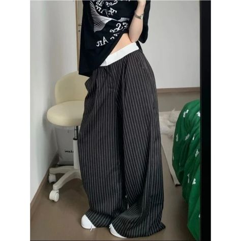 Just found this amazing item on AliExpress. Check it out! $20.78  44％ Off | HOUZHOU Black Striped Suit Pants Woman Baggy Y2k Vintage Korean Style Trousers Oversize Harajuku Fashion Office Lady Slacks Striped Trousers Outfit, Striped Suit, Pants Woman, Trouser Outfit, Slacks For Women, Fashion Office, Style Trousers, Baggy Y2k, Men Fashion Casual Outfits