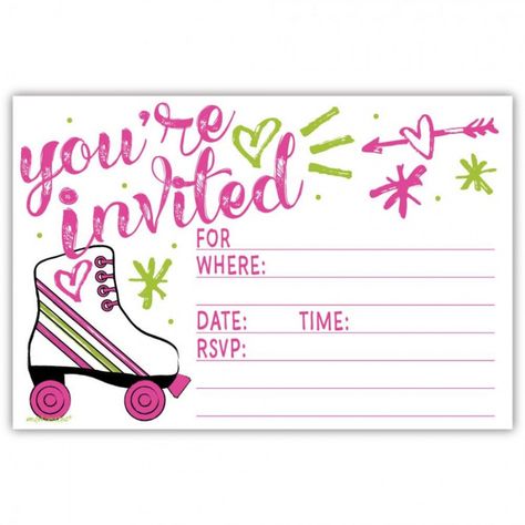 Roller Skating Birthday Party Invitations, Roller Skating Party Invitations, Roller Skating Birthday Party, Roller Skating Birthday Invitations, Roller Skate Birthday Party, Skating Birthday Party, Skate Birthday Party, Roller Skate Birthday, Architecture Business