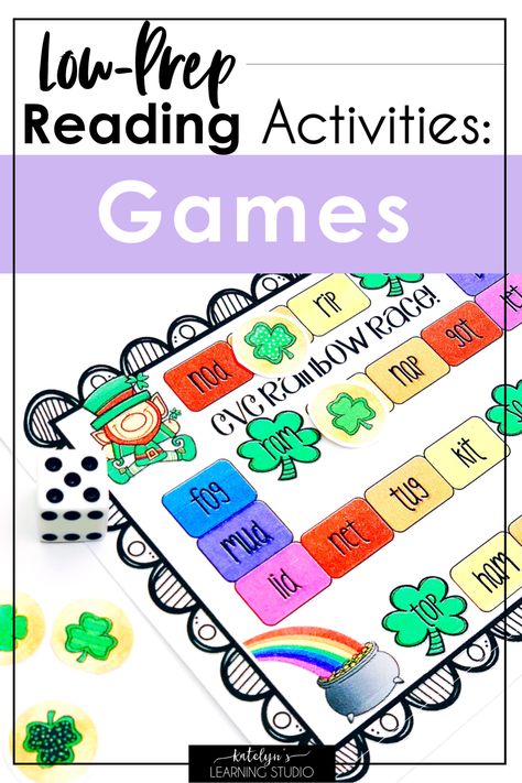 Easy and Fun Reading Activities - Katelyn's Learning Studio First Grade Reading Games, Fun Reading Games, How To Teach Reading, Easy Lesson Plans, Reading Fluency Activities, 2nd Grade Reading Comprehension, Reading Fluency Passages, Fun Reading Activities, Printable Math Games