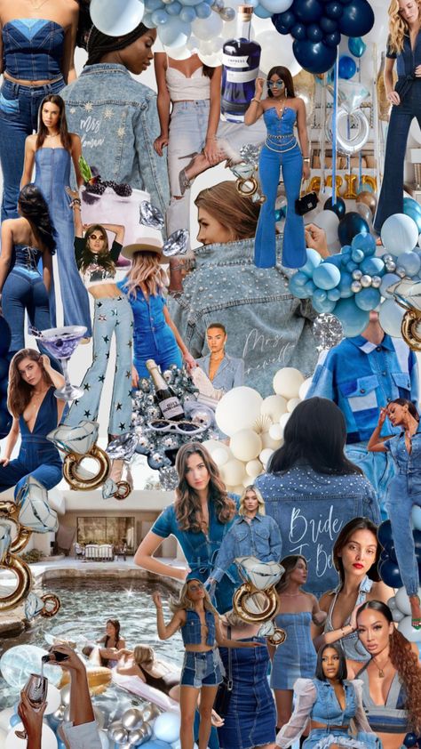 Blue Jean Bachelorette 💙✨ #bluejeanbaby #bacheloretteparty #bachelorette #bachparty #denimanddiamonds #denimbachelorette #bachinspo #bachelorettetheme Denim Bachelorette Party, Denim Themed Party Outfit, Denim Themed Party, Denim And Diamonds Party Outfit, Denim Party Outfit, Bachelorette Outfit Themes, Diamonds And Denim Party, Bachelorette Inspo, Denim Party