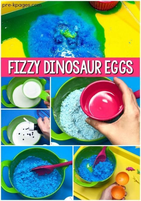 DINOSAUR EGGS FIZZY SCIENCE EXPERIMENT. Dinosaurs are always a fun topic or theme to explore with preschoolers. Something about dinosaurs seems to grab the mind and imagination of children. This fun science experiment will add even more excitement to your. #kids #education #science #experiment Fizzy Dinosaur Eggs, Dinosaur Crafts Kids, Dinosaur Crafts Preschool, Dinosaur Lesson, Dinosaur Theme Preschool, Dinosaur Activities Preschool, Dinosaur Projects, Dinosaurs Preschool, Preschool Science Activities