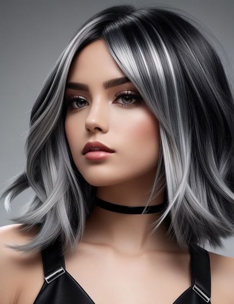 hair | hair care | hair | hair cuts | hair inspiration | hair tutorial |hair colour Silver Balayage Hair, Balayage Hair Styles, Silver Balayage, Silver Hair Highlights, Hair Colors Ideas, Eva Hair, Rambut Brunette, Grey Hair Dye, Black Hair Balayage