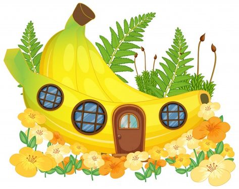 Food House Illustration, Grape House, Fantasy Fruit, Fruit House, House Drawing For Kids, Food House, Milk Art, Preschool Art Projects, Fruit Cartoon