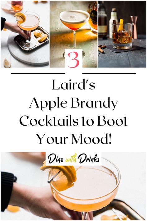 Collage of 4 laird's apple brandy cocktails. Apple Brandy Drinks, Sour Apple Mixed Drinks, Apple Brandy Cocktail Recipes, Brandy Cocktail Recipes, Apple Brandy Cocktail, Apple Pie Bourbon Cocktail, Apple Cinnamon Bourbon Cocktail, E&j Apple Brandy Cocktail Recipes, Brandy Sour