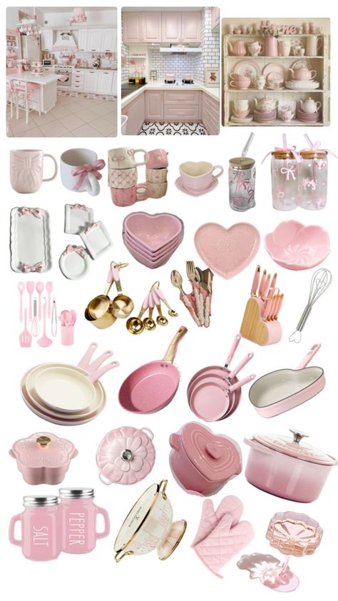 Coquette kitchen decor and accessories to help you transform your kitchen Coquette Kitchen, Pink Life, Dream House Rooms, Dream House Decor, Christmas Wishlist, Dream Kitchen, House Rooms, Bedroom Makeover, Kitchen Accessories