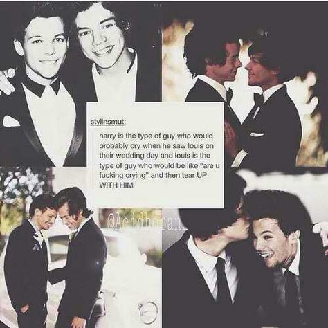 Larry wedding imagine Larry Wedding, Larry Fanart, Louis Harry, Larry Shippers, Direction Quotes, One Direction Quotes, Types Of Guys, Sweetest Thing, One Direction Humor