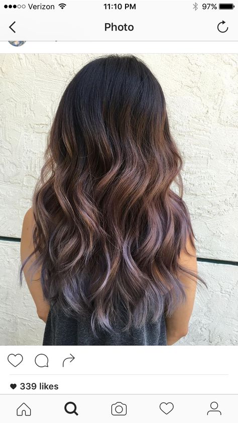 Chocolate Lavender Hair Color, Colour 2023, Lavender Hair Colors, Mushroom Hair, Blue Ombre Hair, Hair Color Underneath, Fancy Hair, Girls Stuff, Dyed Hair Inspiration