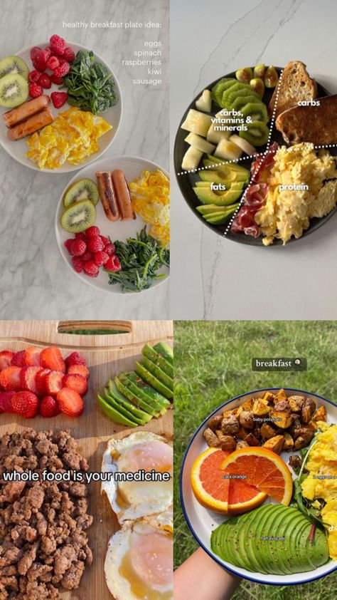 Healthy meals using Whole Foods inspo Gym Food Ideas, Body Builder Breakfast, High Protein High Fiber Breakfast, High In Protein Breakfast, Wholefood Meals, Whole Foods Aesthetic, Wholefoods Diet, Wholefoods Breakfast, Whole Foods Breakfast