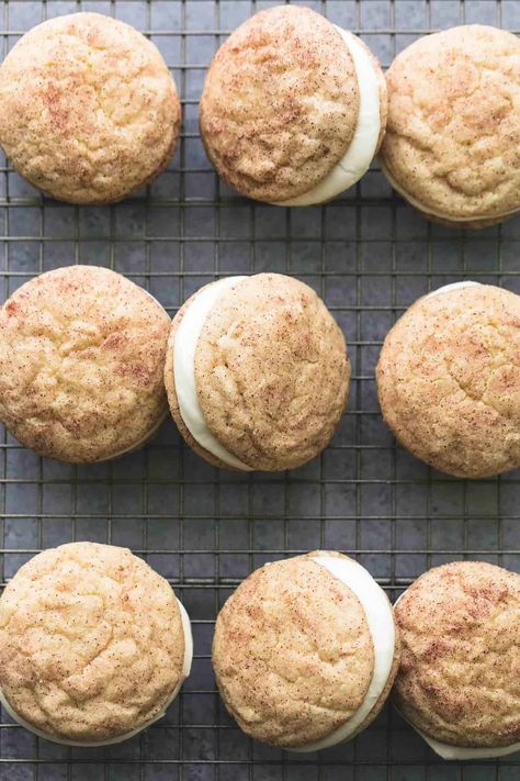 Eggnog Snickerdoodles, Whoopi Pies, Holiday Dessert Recipes Easy, Eggnog Dessert, Eggnog Recipes, Creamy Eggnog, Favorite Holiday Desserts, Whoopie Pie Recipe, Eggnog Cookies