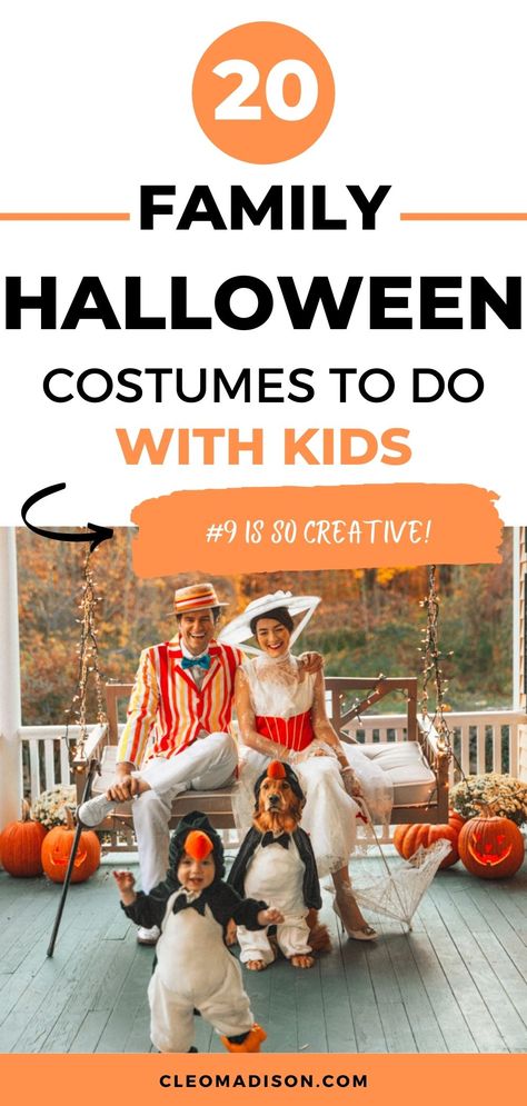 family sitting together Mary Poppins Halloween Costume Family, Halloween Costumes For Family With Baby And Dog, Mary Poppins Costume Family, Mary Poppins Family Costume, Family Costume With Dog, Diy Mary Poppins Costume, Mary Poppins Halloween Costume, Best Family Halloween Costumes, Modest Halloween Costumes