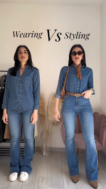 𝓕𝓮𝓭𝓮𝓻𝓲𝓬𝓪 𝓛𝓾𝓬𝓲𝓯𝓸𝓻𝓪 on Instagram: "Wearing Vs Styling 😮✨save this for inspo 🫶 What’s your favorite look?Wearing or Styling?  Jeans @zara 7223/023 Shirt @zara 4083/228 Shoes @zara (last year) similar @stradivarius 9400/371/105 Belt similar @stradivarius 3355/302/440 Bag @polene_paris   Link in my stories 🫶 #ootd #ootdfashion #ootdinspiration #ootdshare #ootdstyle #outfitoftheday #outfit #outfits #reelsinstagram #outfitstyle #reels #style #styleblogger #explore #explorepage #amazing #wow #zara #stradivarius #polene #denim #denimstyle" Styling Vs Wearing Outfits, Style Vs Wearing, Zara Women Outfits, Styling Vs Wearing, Wearing Vs Styling, Wearing Vs Styling Outfits, Preppy Jeans, Styling Jeans, Styling Outfits