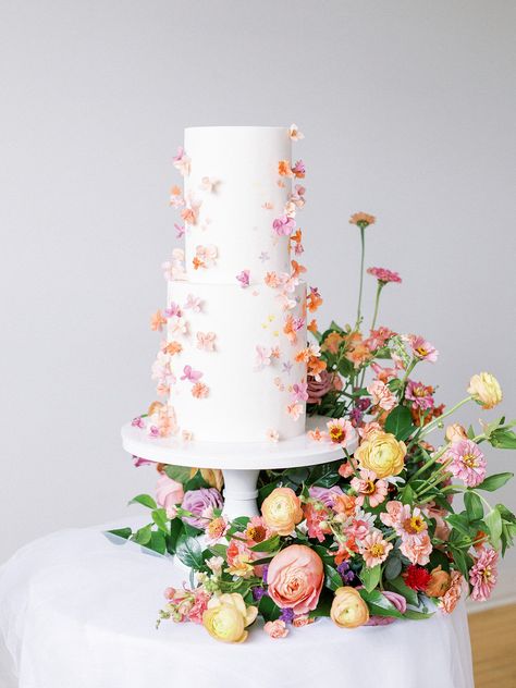 Cake Florals, Floral Cake Design, Winnipeg Wedding, Wedding Cake Table, 2022 Wedding, Cake Trends, White Wedding Cake, Wedding Cakes With Flowers, No Regrets