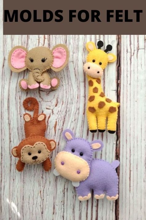 Felt Giraffe, Animals Safari, Felt Toys Patterns, Baby Mobil, Felt Animal Patterns, Felt Handmade, Felt Crafts Patterns, Felt Crafts Diy, Baby Sewing Projects