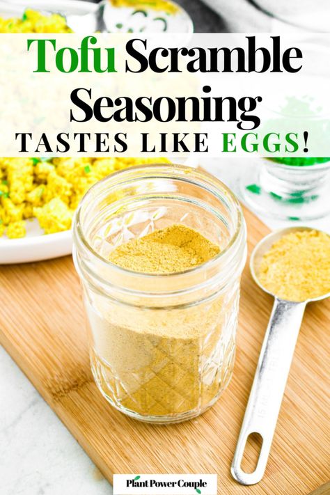 Seasoned Tofu Recipe, Vegan Seasonings, Vegan Spices, Diy Tofu, Egg Seasoning, Tofu Scrambled Eggs, Tofu Seasoning, Resep Vegan, Vegan Tips