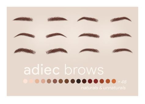 adiec brows // recolored | ajduckie on Patreon Sims 4 Cc Hobie Brown, Sims 4 Brows Maxis Match, Sims4 Cc Brows, Sims4 Brows, Ts4 Cc Patreon Makeup, Sims 4 Cc Brows, Sims4 Cc Skins, Ts4 Cc Skin Details, Sims 4 Skin Details